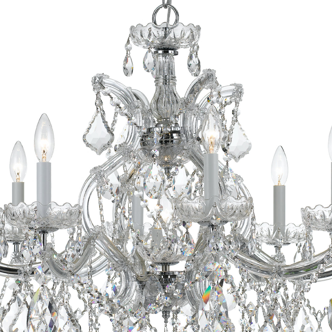 Crystorama Maria Theresa 9 Light Hand Cut Crystal Gold Chandelier