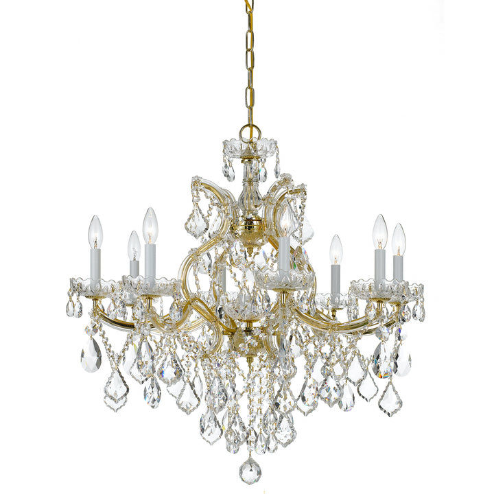 Crystorama Maria Theresa 9 Light Hand Cut Crystal Gold Chandelier