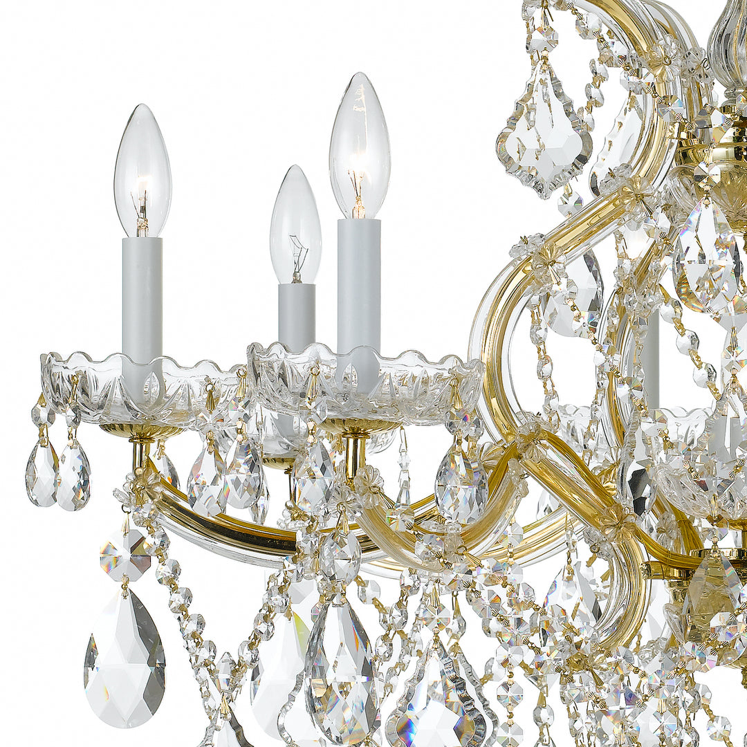 Crystorama Maria Theresa 9 Light Hand Cut Crystal Gold Chandelier