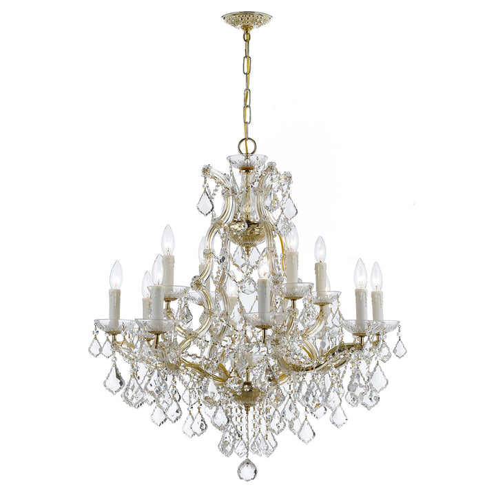 Crystorama Maria Theresa 13 Light Spectra Crystal Gold Chandelier