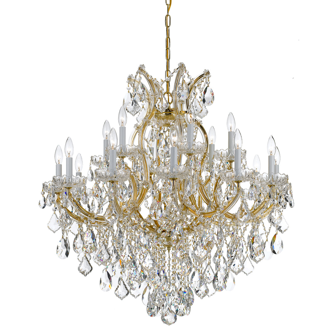 Crystorama Maria Theresa 19 Light Spectra Crystal Gold Chandelier