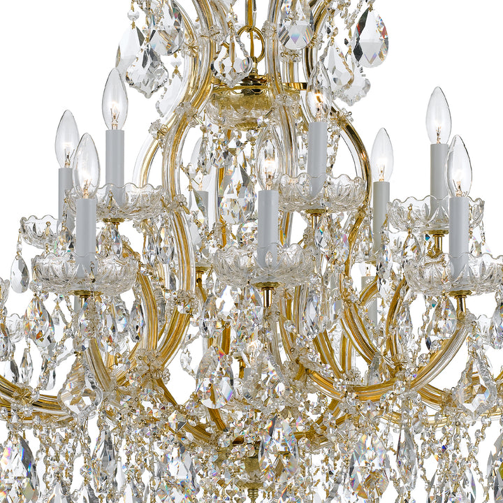 Crystorama Maria Theresa 19 Light Spectra Crystal Gold Chandelier