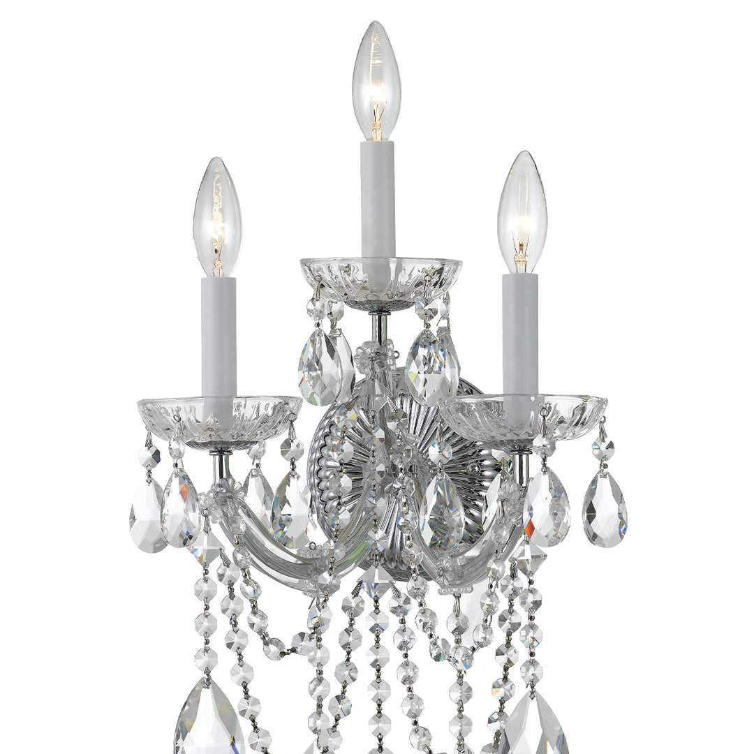 Crystorama Maria Theresa 3 Light Hand Cut Crystal Gold Sconce