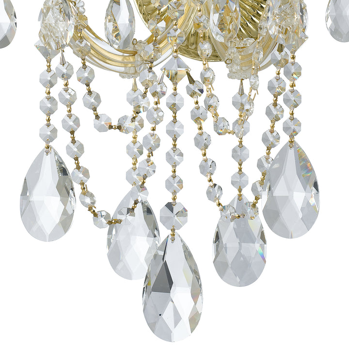 Crystorama Maria Theresa 3 Light Hand Cut Crystal Gold Sconce