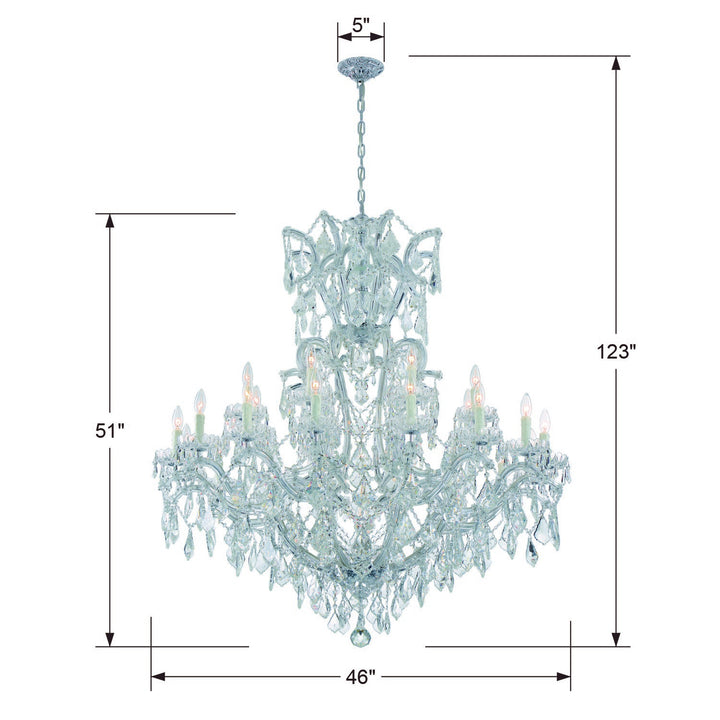 Crystorama Maria Theresa 25 Light Swarovski Strass Crystal Gold Chandelier