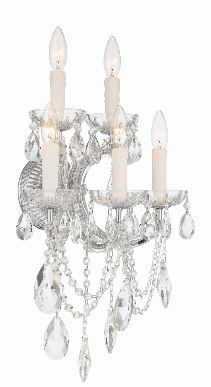 Crystorama Maria Theresa 5 Light Hand Cut Crystal Gold Sconce