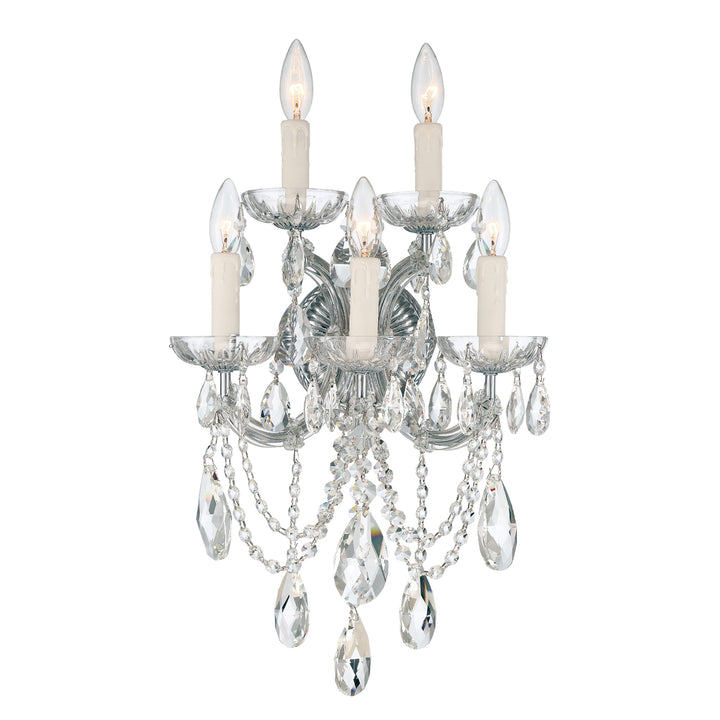 Maria Theresa 5 Light Hand Cut Crystal Gold Sconce