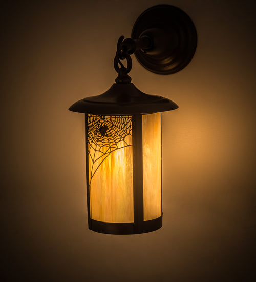 8"W Fulton Spider Web Hanging Wall Sconce