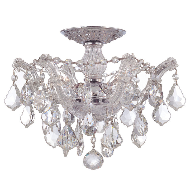 Crystorama Maria Theresa 3 Light Spectra Crystal Gold Semi Flush Mount