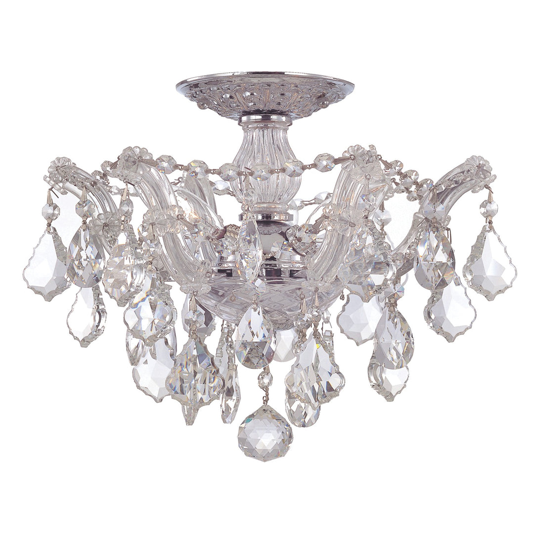 Maria Theresa 3 Light Spectra Crystal Gold Semi Flush Mount