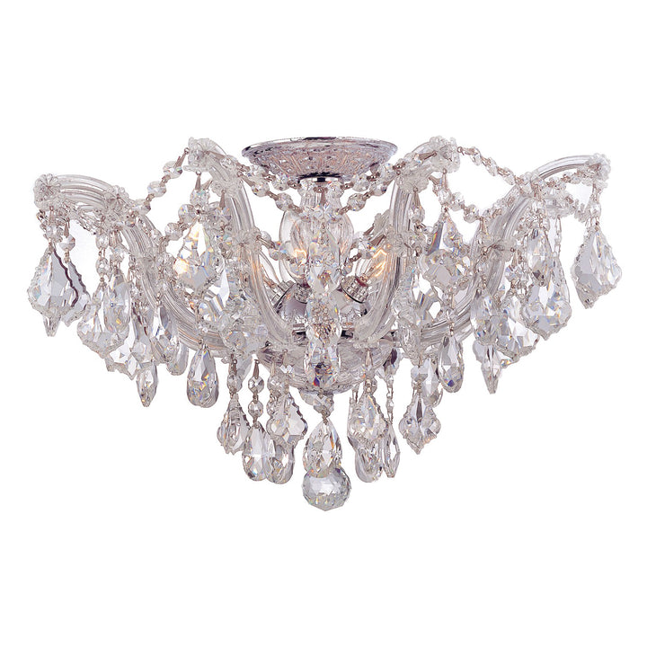 Maria Theresa 5 Light Spectra Crystal Gold Semi Flush Mount