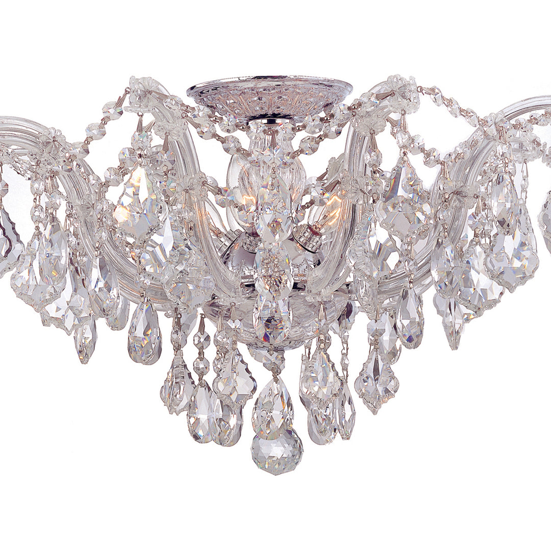 Crystorama Maria Theresa 5 Light Spectra Crystal Gold Semi Flush Mount