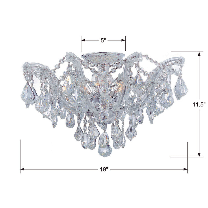 Crystorama Maria Theresa 5 Light Spectra Crystal Gold Semi Flush Mount