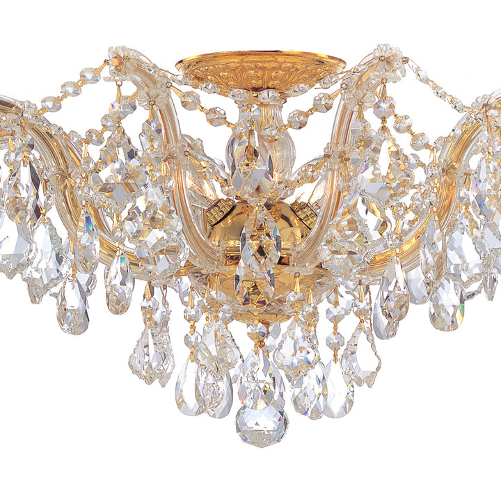 Crystorama Maria Theresa 5 Light Spectra Crystal Gold Semi Flush Mount