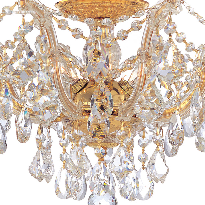 Crystorama Maria Theresa 5 Light Spectra Crystal Gold Semi Flush Mount