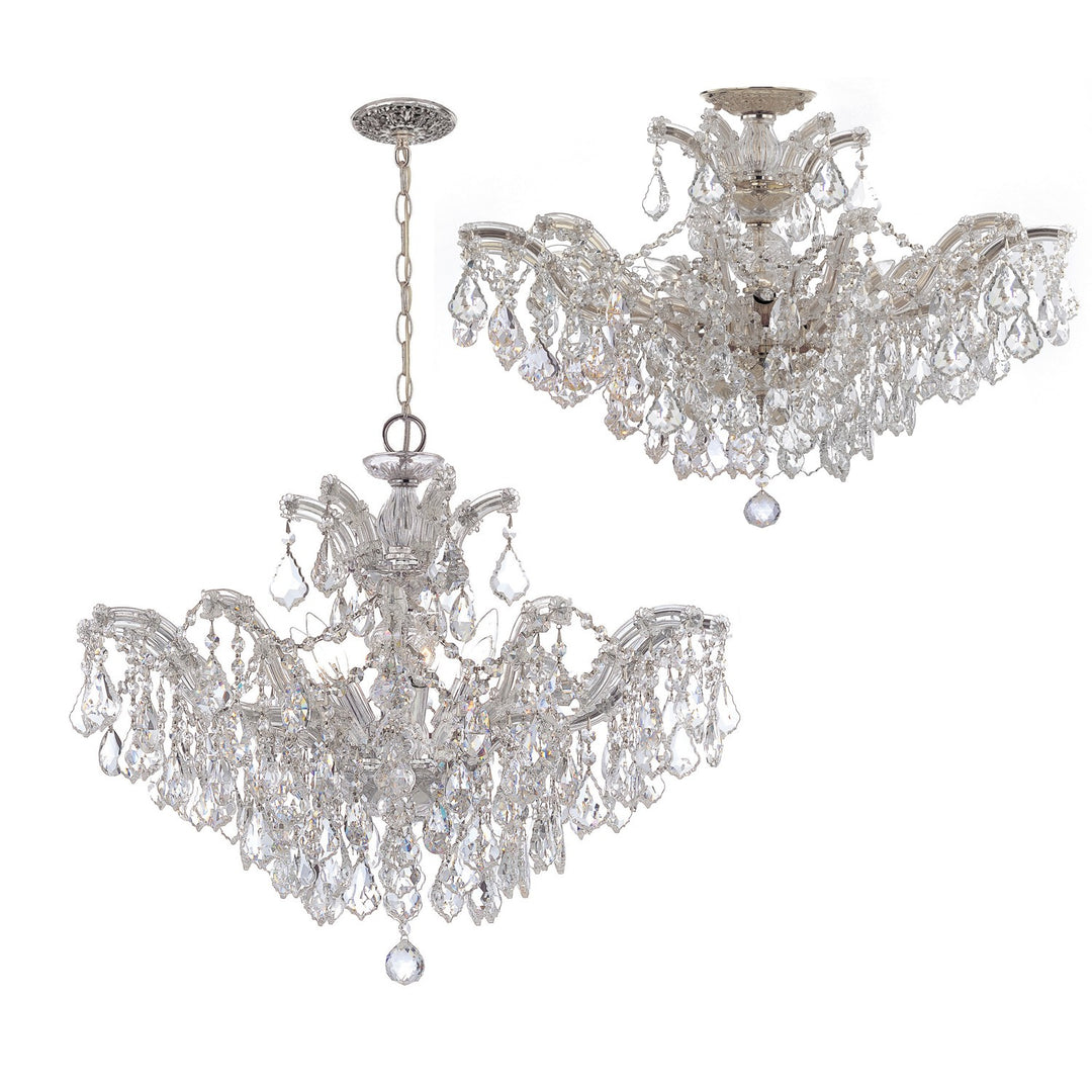 Crystorama Maria Theresa 6 Light Spectra Crystal Gold Semi Flush Mount