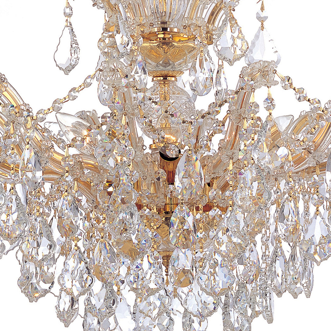 Crystorama Maria Theresa 6 Light Spectra Crystal Gold Semi Flush Mount