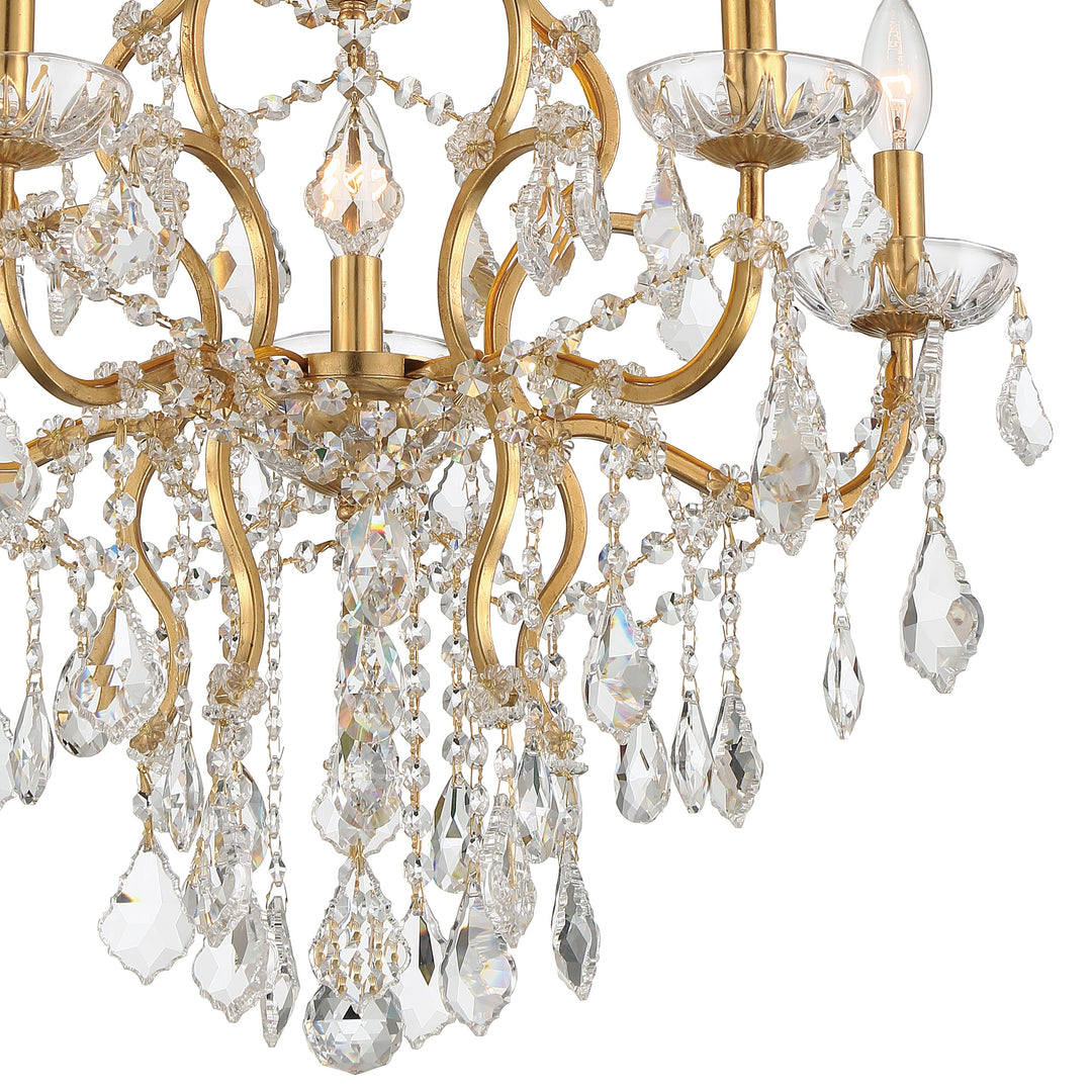 Crystorama Filmore 6 Light Spectra Crystal Antique Gold Chandelier