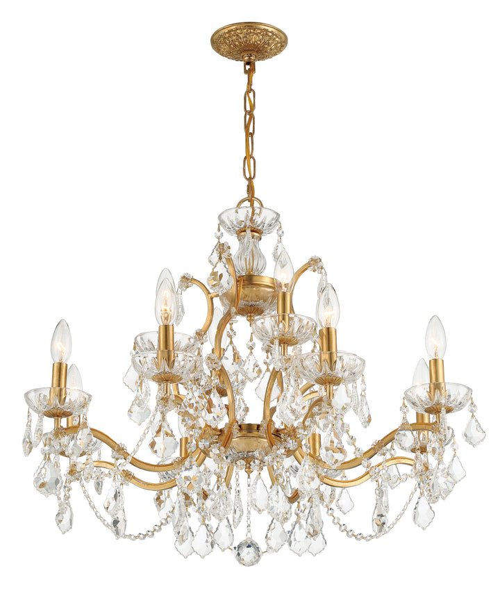 Crystorama Filmore 12 Light Hand Cut Crystal Antique Gold Chandelier