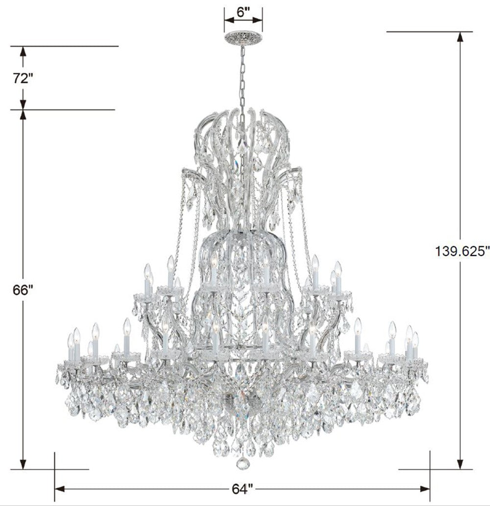 Crystorama Maria Theresa 37 Light Spectra Crystal Gold Chandelier