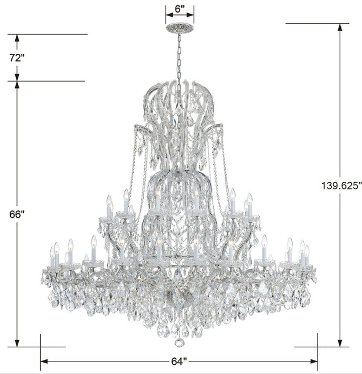 Crystorama Maria Theresa 37 Light Spectra Crystal Gold Chandelier