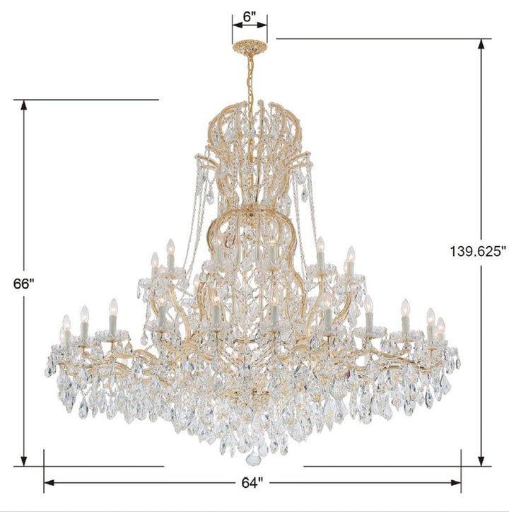 Crystorama Maria Theresa 37 Light Spectra Crystal Gold Chandelier