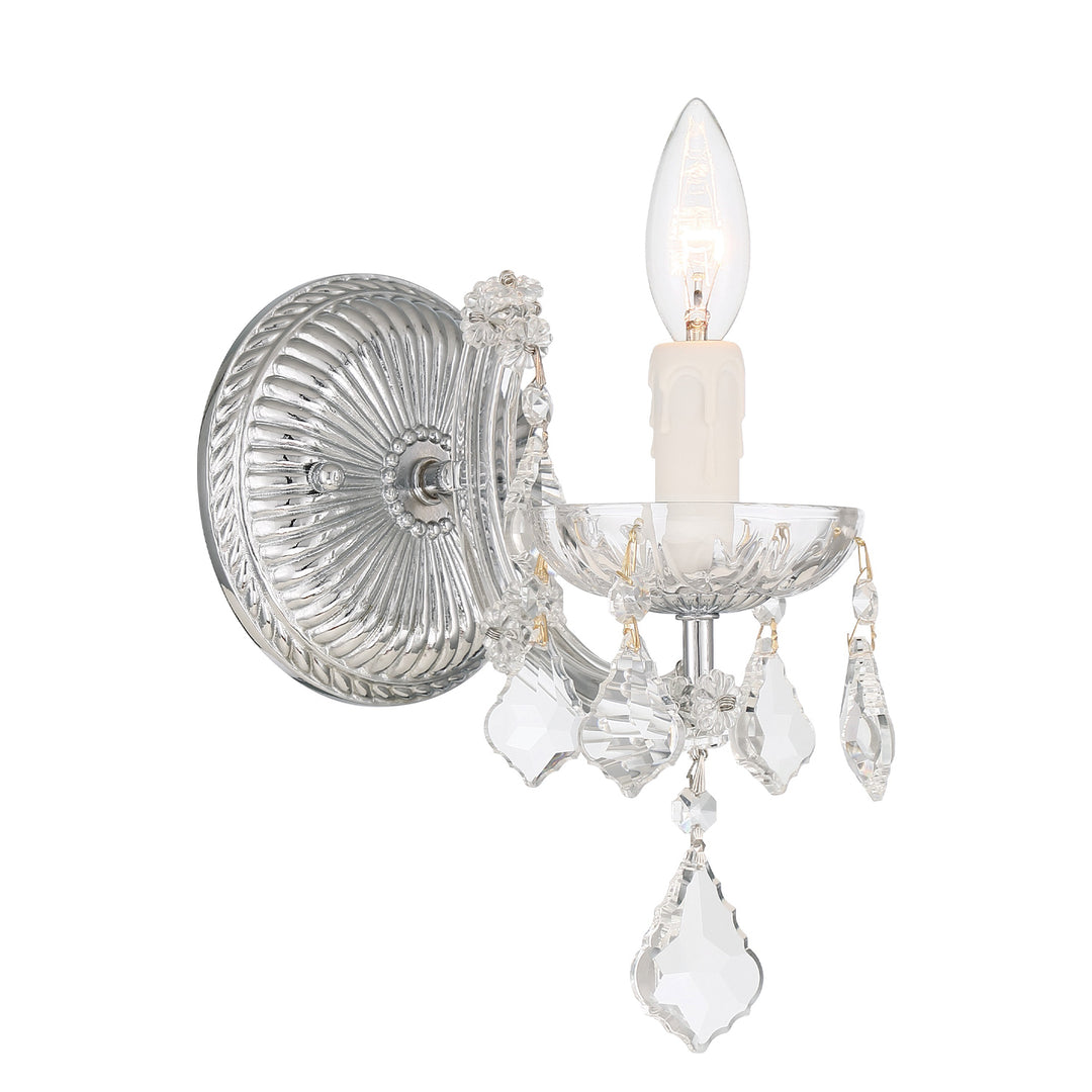 Maria Theresa 1 Light Hand Cut Crystal Gold Sconce