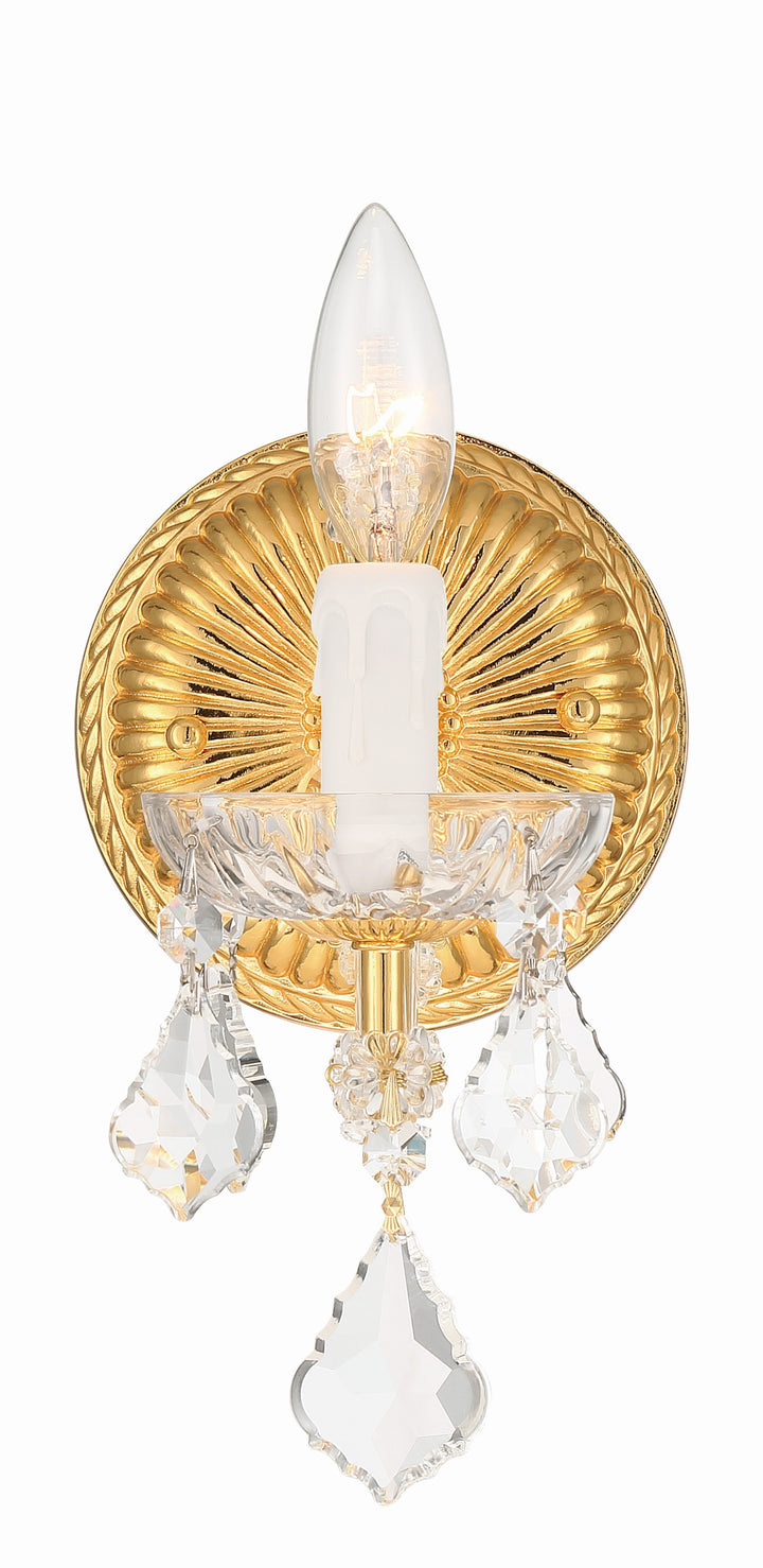 Crystorama Maria Theresa 1 Light Hand Cut Crystal Gold Sconce