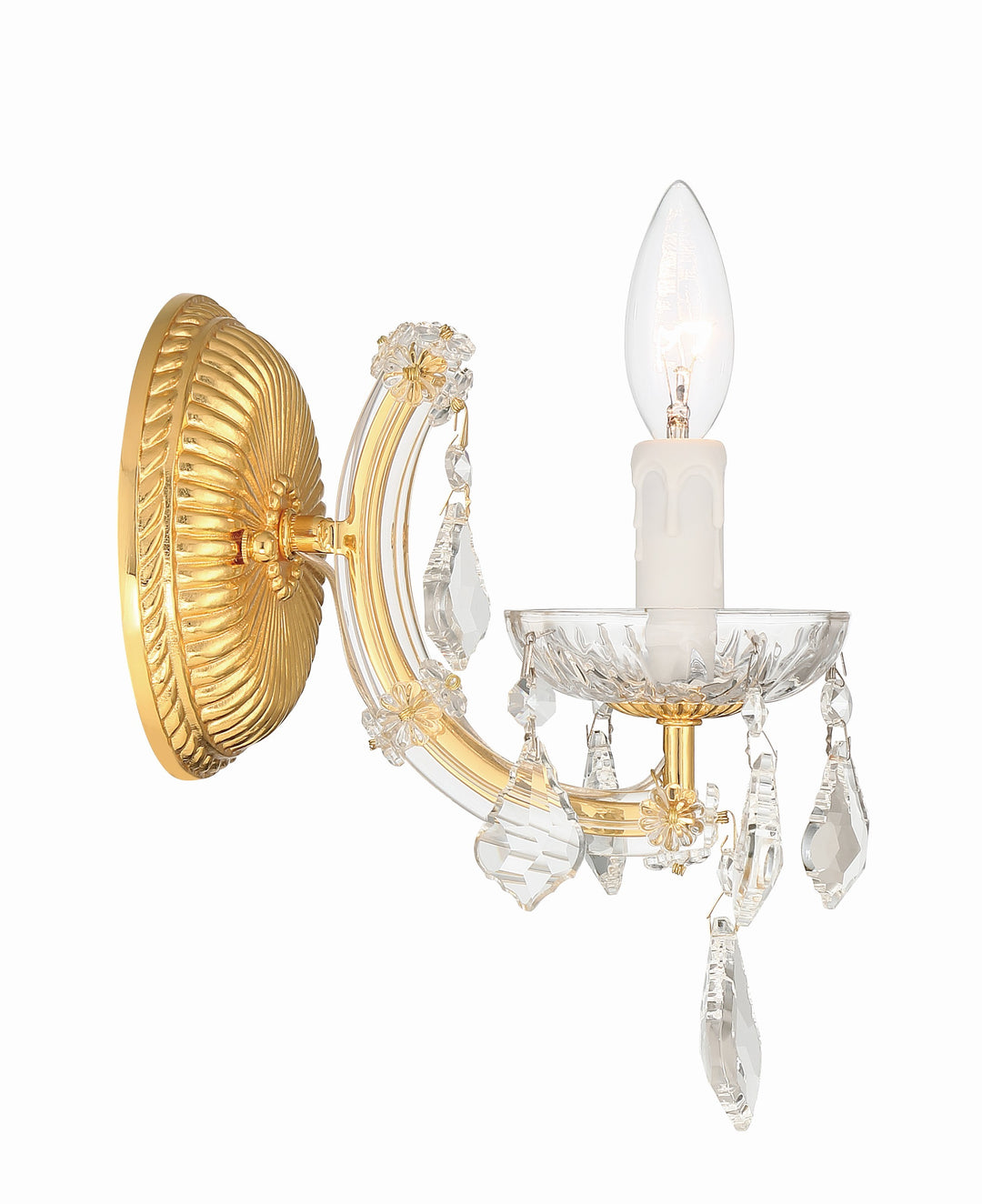 Crystorama Maria Theresa 1 Light Hand Cut Crystal Gold Sconce