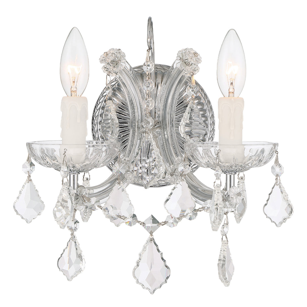 Maria Theresa 2 Light Spectra Crystal Gold Sconce