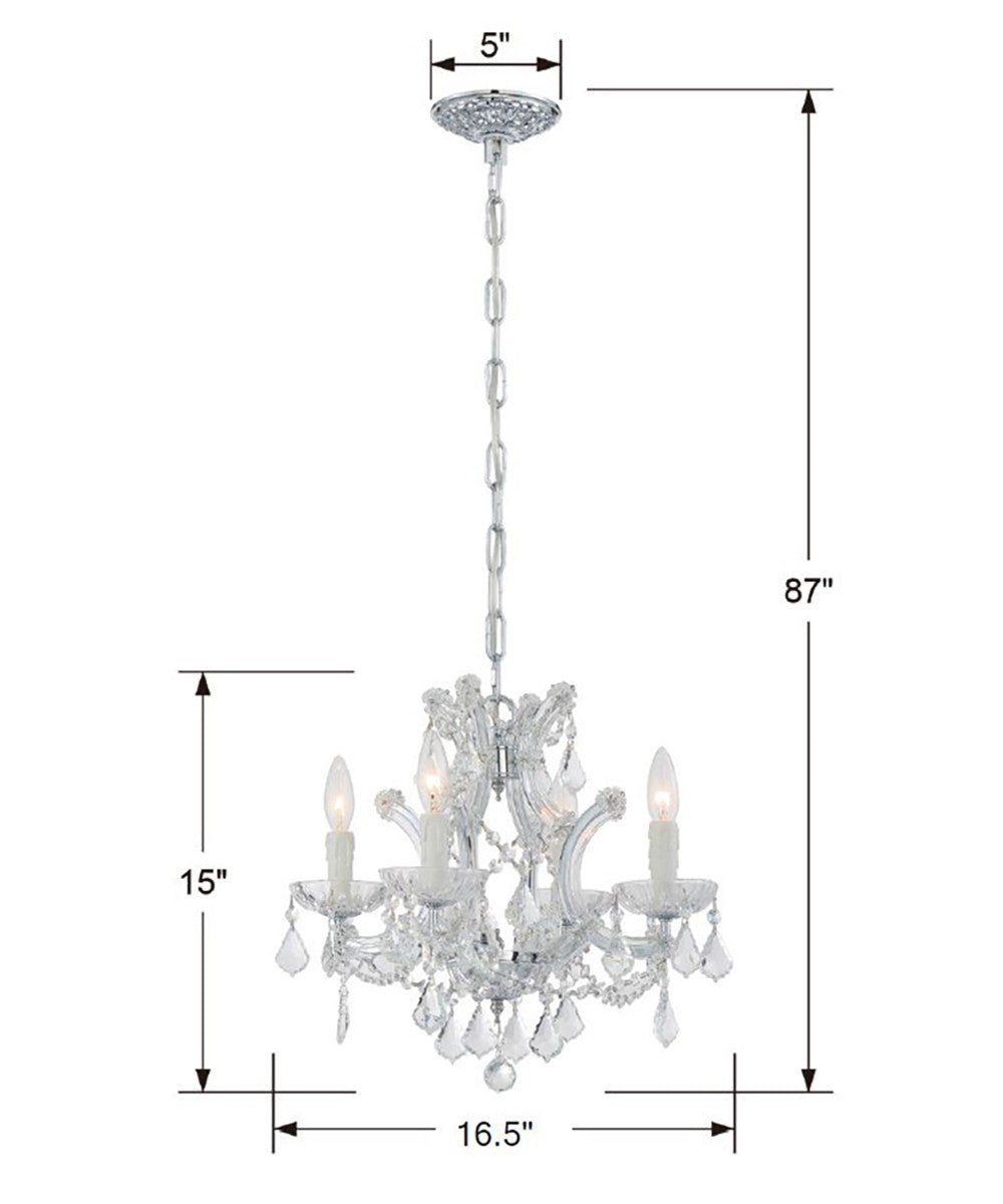 Crystorama Maria Theresa 4 Light Spectra Crystal Gold Mini Chandelier