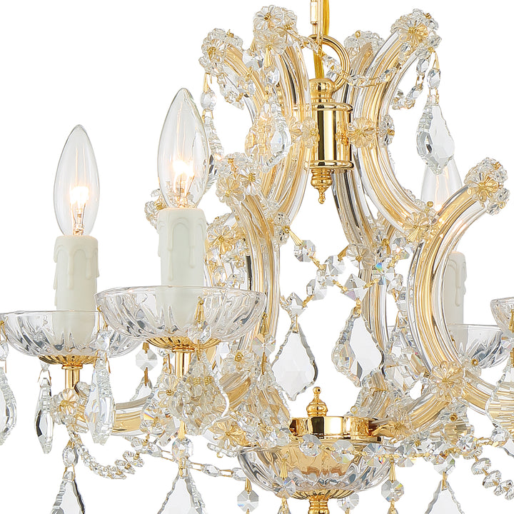 Crystorama Maria Theresa 4 Light Spectra Crystal Gold Mini Chandelier