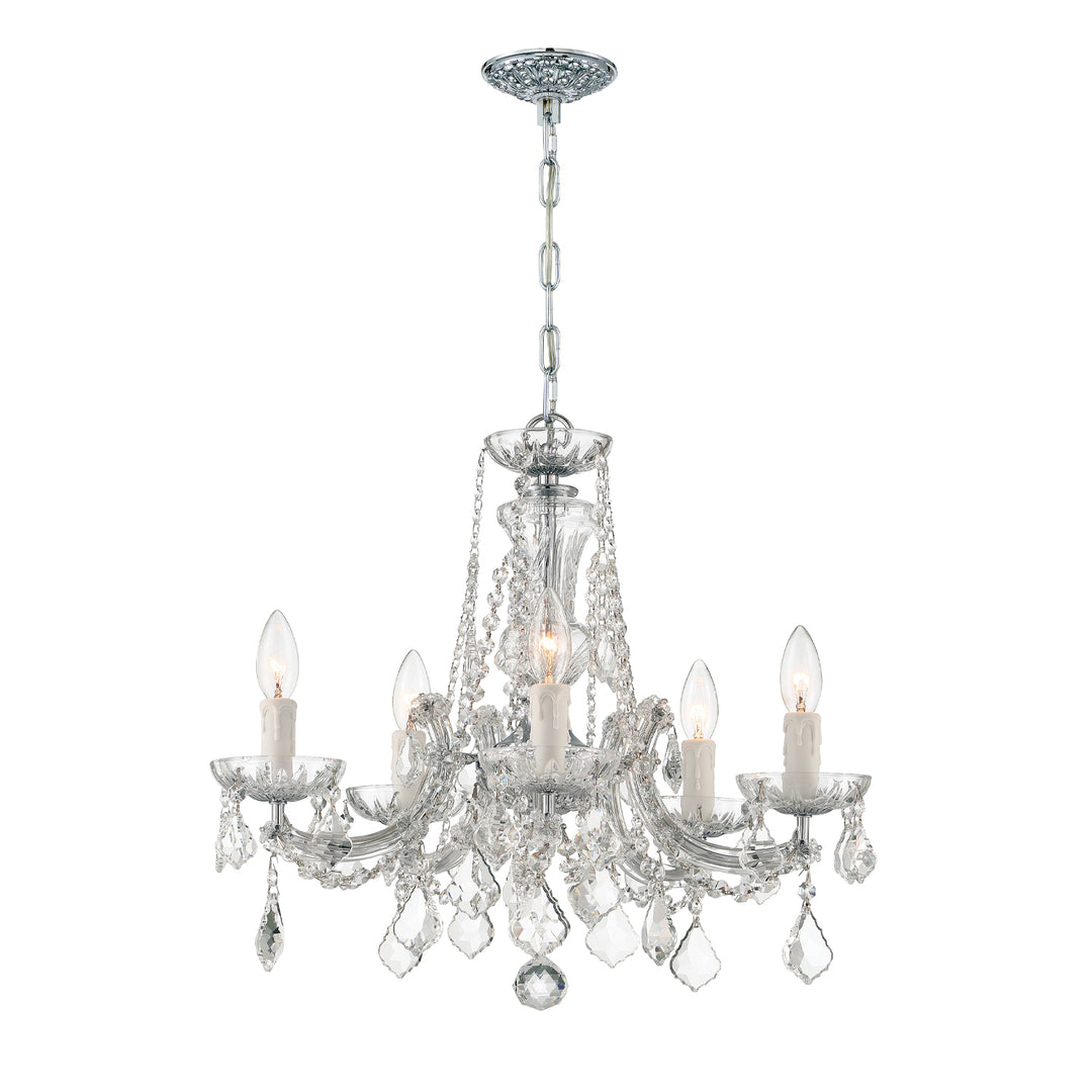 Maria Theresa 5 Light Spectra Crystal Gold Chandelier