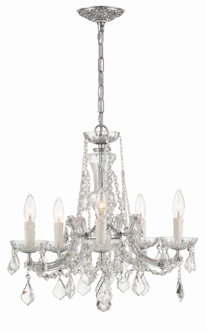 Crystorama Maria Theresa 5 Light Spectra Crystal Gold Chandelier