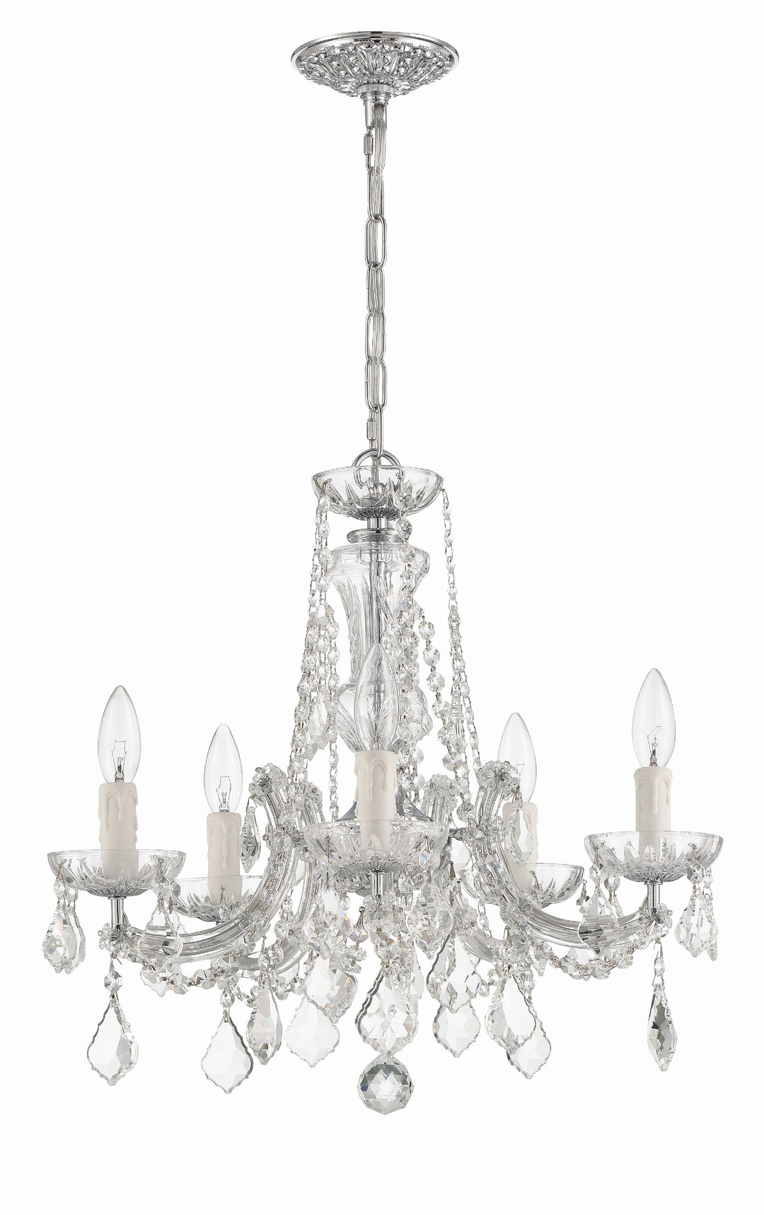 Crystorama Maria Theresa 5 Light Spectra Crystal Gold Chandelier