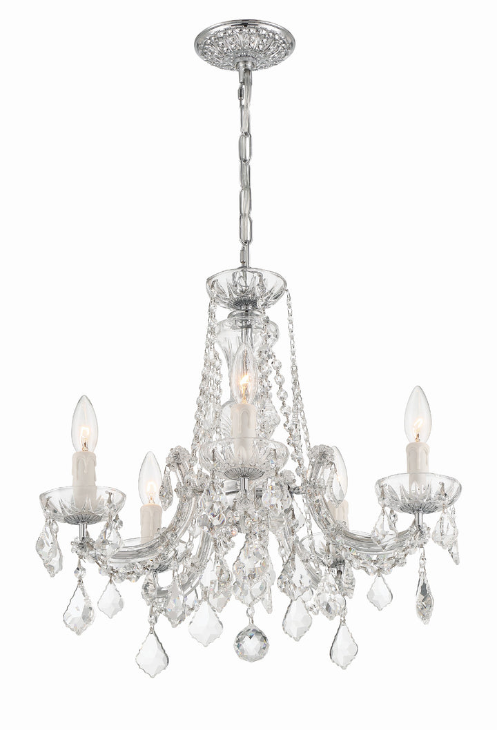 Crystorama Maria Theresa 5 Light Spectra Crystal Gold Chandelier