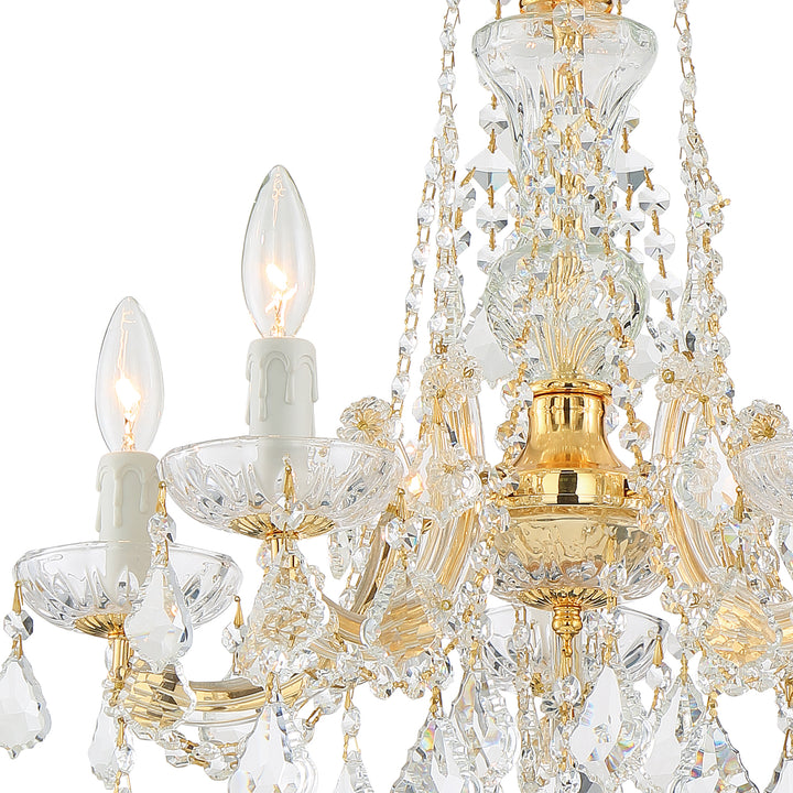 Crystorama Maria Theresa 5 Light Spectra Crystal Gold Chandelier