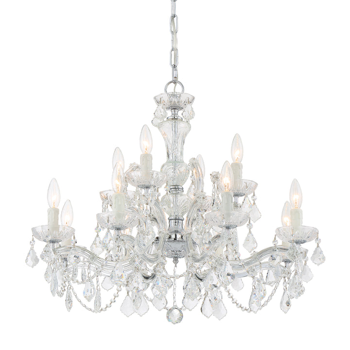 Crystorama Maria Theresa 12 Light Swarovski Strass Crystal Gold Chandelier