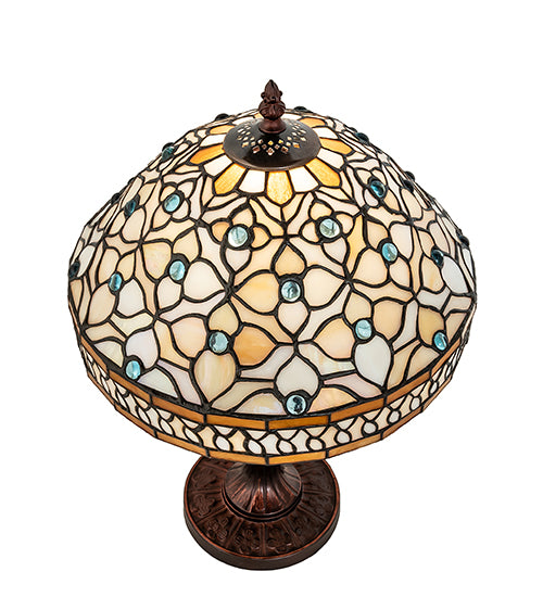 10" High Jeweled Quatrefoil Accent Lamp