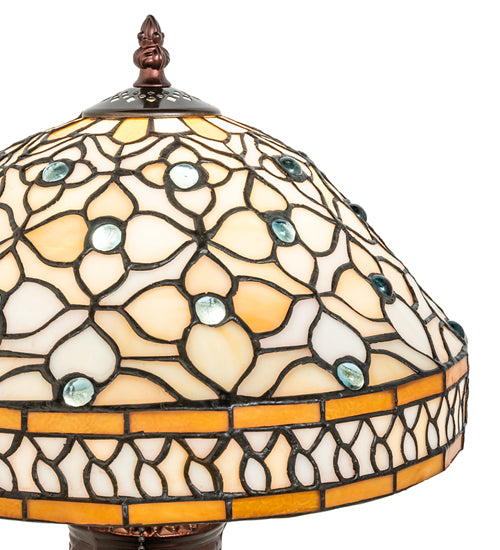 10" High Jeweled Quatrefoil Accent Lamp