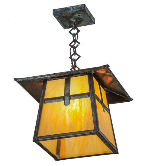 12"Sq Stillwater Cross Mission Ceiling Pendant