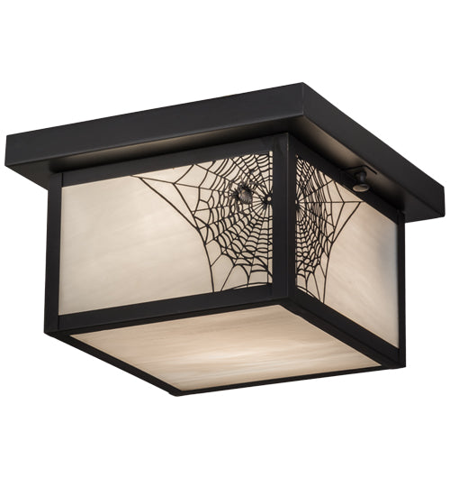 10"Sq Hyde Park Spider Web Flushmount