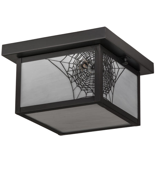 10"Sq Hyde Park Spider Web Flushmount