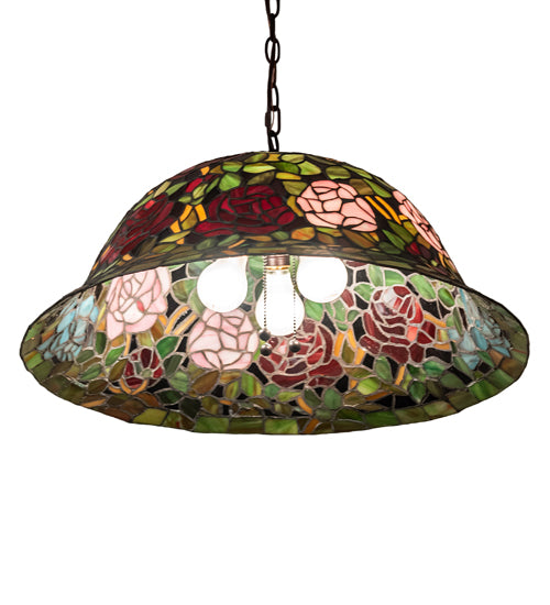 24" Wide Tiffany Rosebush Pendant