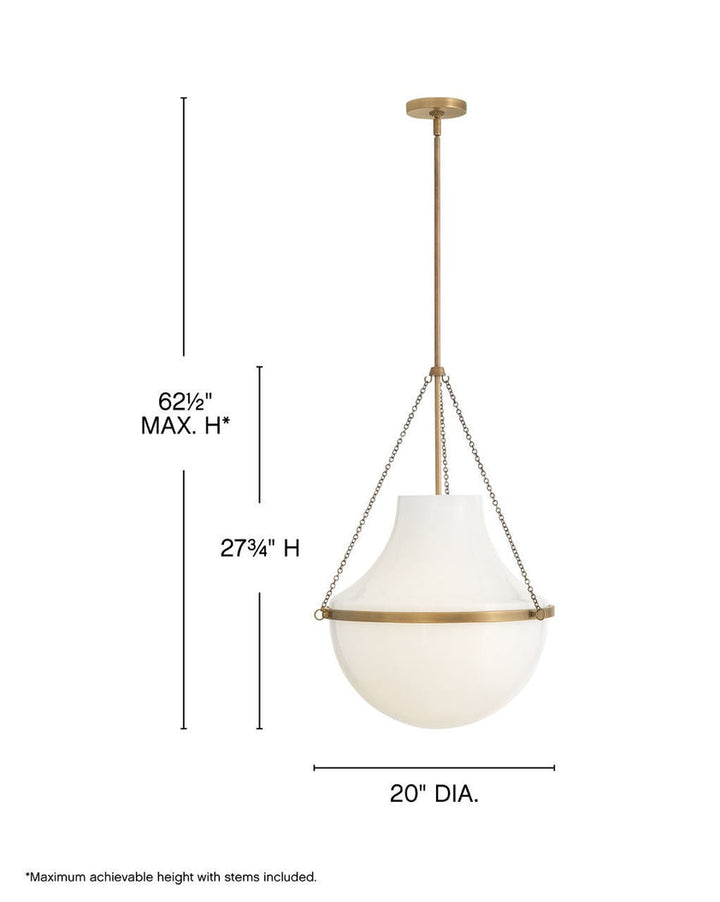 Collins Large Pendant, Heritage Brass