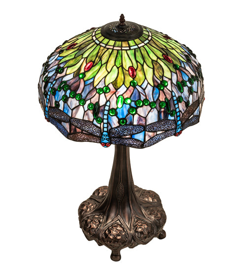 31" High Tiffany Hanginghead Dragonfly Table Lamp