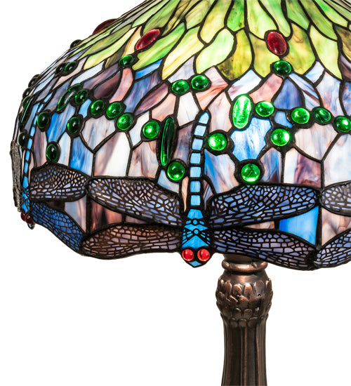 31" High Tiffany Hanginghead Dragonfly Table Lamp