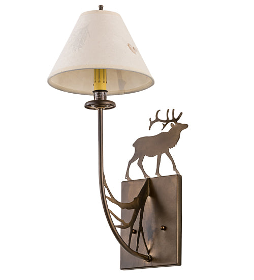 8" Wide Lone Elk Wall Sconce