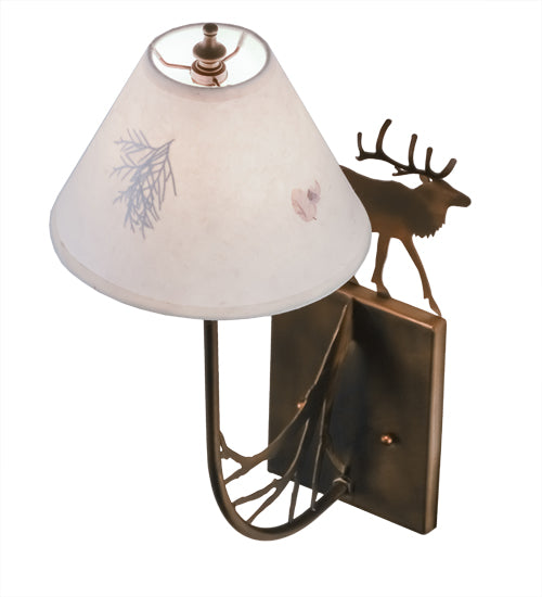 8" Wide Lone Elk Wall Sconce