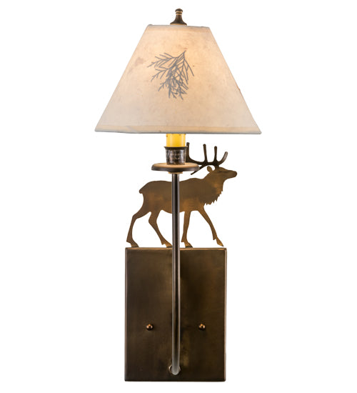 8" Wide Lone Elk Wall Sconce